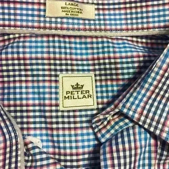 Peter Millar Men's Long Sleeve Button Down Shirt Size Large Business Casual - Picture 5 of 5